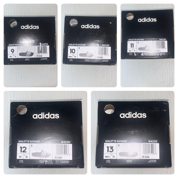 RESTOCK! Men’s Adidas Slides Sandals Black White - Picture 7 of 13